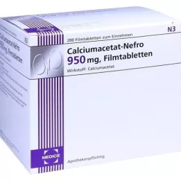 CALCIUMACETAT NEFRO 950 mg comprimidos recubiertos con película, 200 uds
