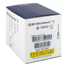 BD MICROLANCE Cánula 20 G 1 1/2 0,9x40 mm, 100 uds