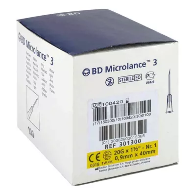 BD MICROLANCE Cánula 20 G 1 1/2 0,9x40 mm, 100 uds
