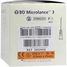 BD MICROLANCE Cánula 25 G 1 0,5x25 mm, 100 uds