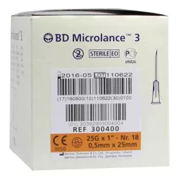 BD MICROLANCE Cánula 25 G 1 0,5x25 mm, 100 uds