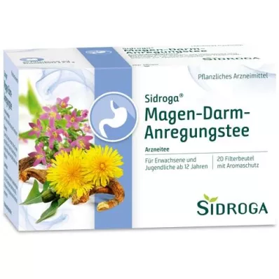 SIDROGA Bolsa de filtro de té estimulante gastrointestinal, 20X2,0 g