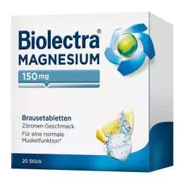 BIOLECTRA Magnesio 150 mg Comprimidos efervescentes de limón, 20 uds