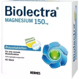 BIOLECTRA Magnesio 150 mg Comprimidos efervescentes de limón, 40 uds