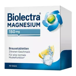 BIOLECTRA Magnesio 150 mg Comprimidos efervescentes de limón, 40 uds