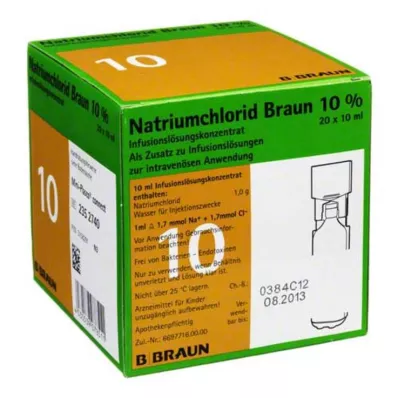 Cloruro de sodio 10% Braun MPC Solución de infusión concentrada, 20x10 ml