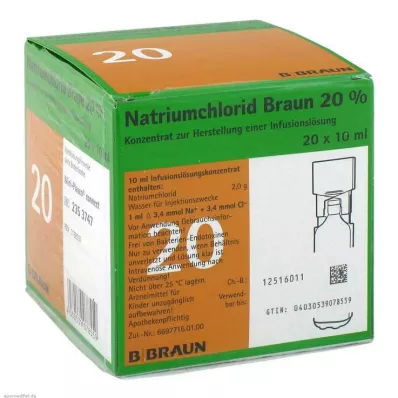 NATRIUMCHLORID 20% MPC Electrolito concentrado, 20X10 ml