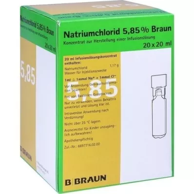 NATRIUMCHLORID 5,85% marrón MPC Solución para infusión, 20X20 ml