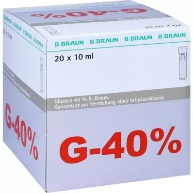 GLUCOSE 40% B.Braun Mini Plasco conectar Inf.-L.-K., 20X10 ml