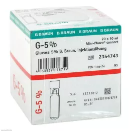 GLUCOSE Solución inyectable B.Braun Mini Plasco Connect al 5%, 20X10 ml