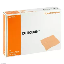 CUTICERIN gasa de 7,5x7,5 cm con recubrimiento de pomada, 50 uds