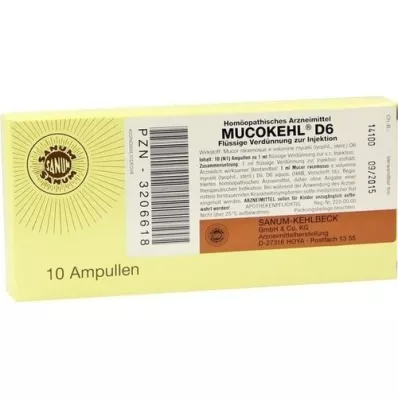 MUCOKEHL Ampollas D 6, 10X1 ml