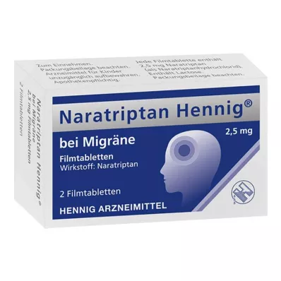 Naratriptan Hennig para migrañas 2,5 mg comprimidos recubiertos con película, 2 piezas
