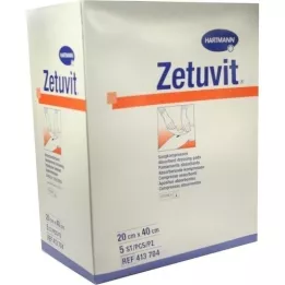 ZETUVIT Compresas absorbentes estériles 20x40 cm, 5 uds