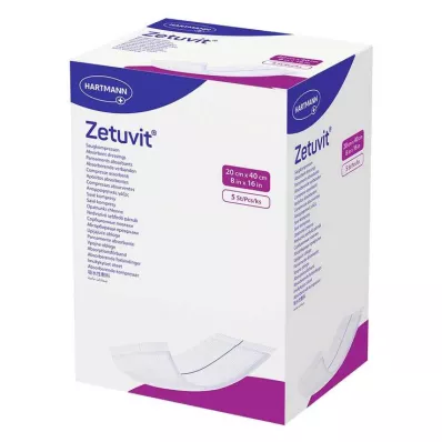 ZETUVIT Compresas absorbentes estériles 20x40 cm, 5 uds ZETUVIT Compresas absorbentes estériles 20x40 cm, 5 uds