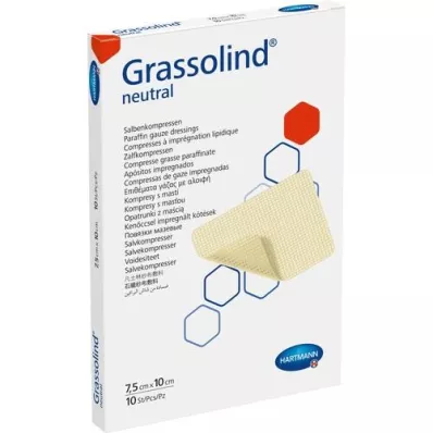 GRASSOLIND Compresas de pomada 7,5x10 cm estériles, 10 uds