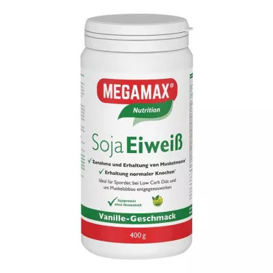 MEGAMAX Proteína de soja vainilla en polvo, 400 g