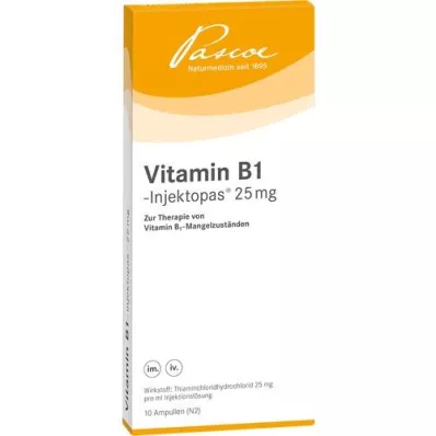 VITAMIN B1 INJEKTOPAS 25 mg solución inyectable, 10X1 ml