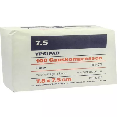 MULLKOMPRESSEN Ypsipad 7,5x7,5 cm no estéril 8x, 100 uds