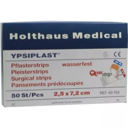 PFLASTERSTRIPS Ypsiplast impermeable 2,5x7,2 cm, 50 uds