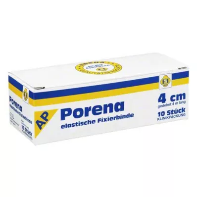 PORENA venda de gasa elástica 4 cm blanca sin cello, 10 uds