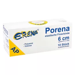 PORENA Venda de gasa elástica 6 cm blanca sin cello, 10 uds