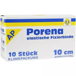PORENA Venda de gasa elástica 10 cm blanca sin cello, 10 uds