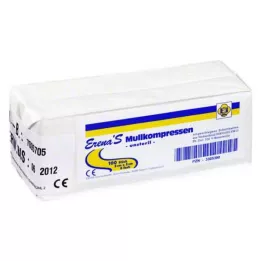 ERENA Compresa de gasa 5x5 cm no estéril 8x, 100 uds