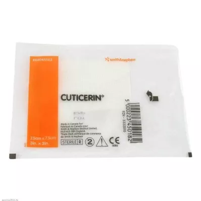 CUTICERIN gasa de 7,5x7,5 cm con revestimiento de pomada, 1 ud