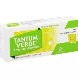 TANTUM VERDE Pastilla de 3 mg con sabor a limón, 20 uds