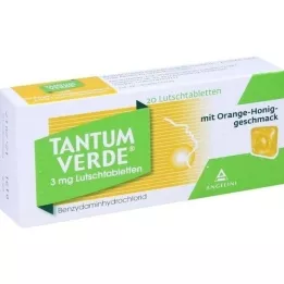 TANTUM VERDE Pastilla de 3 mg con sabor a naranja y miel, 20 uds