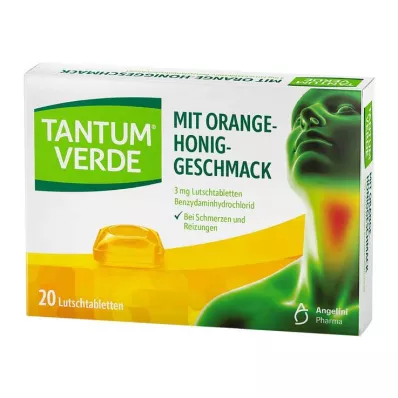 TANTUM VERDE Pastilla de 3 mg con sabor a naranja y miel, 20 uds