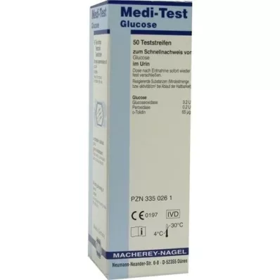 MEDI-TEST Tiras reactivas de glucosa, 50 unidades