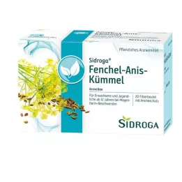 SIDROGA Bolsa de filtro de té de hinojo, anís y alcaravea, 20X2,0 g