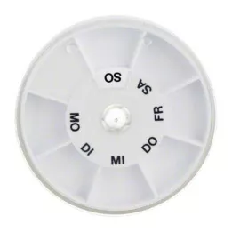 TABLETTENSPENDER Icron 7 compartimentos transp.tapa redonda, 1 ud