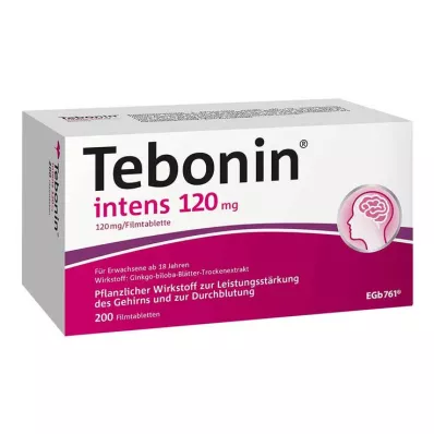 TEBONIN comprimidos recubiertos intensivos de 120 mg, 200 unidades TEBONIN comprimidos recubiertos intensivos de 120 mg, 200 unidades