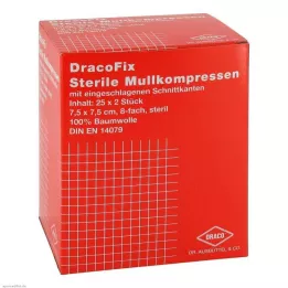 DRACOFIX PEEL Compresas 7,5x7,5 cm estériles 8x, 25X2 uds