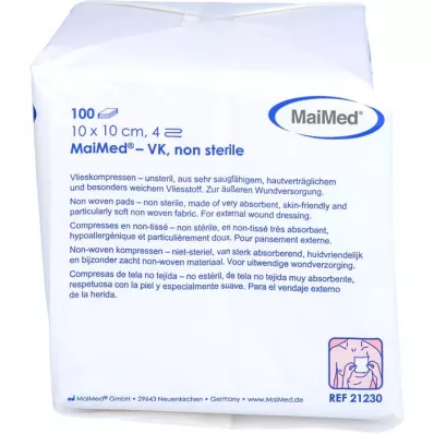 VLIESSTOFF-KOMPRESSEN no estéril 10x10 cm 4 pliegues, 100 uds