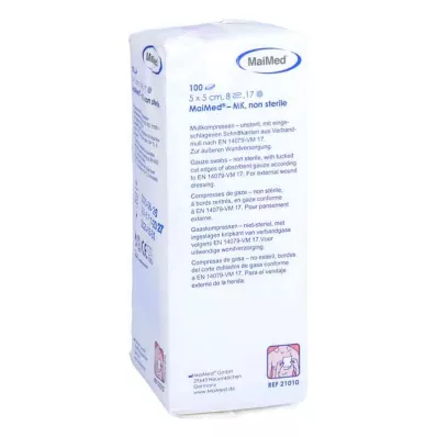 Compresas de gasa 5x5 cm no estériles 8 veces, 100 piezas