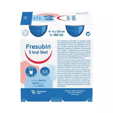 FRESUBIN 5 kcal SHOT Solución neutra, 4X120 ml