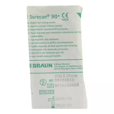 Cánula Surecan 20 Gx25 mm angulada (1 pieza)