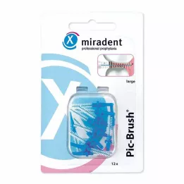 MIRADENT Interd.Pic-Brush cepillo de recambio grande azul, 12 uds