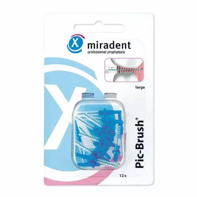 MIRADENT Interd.Pic-Brush cepillo de recambio grande azul, 12 uds