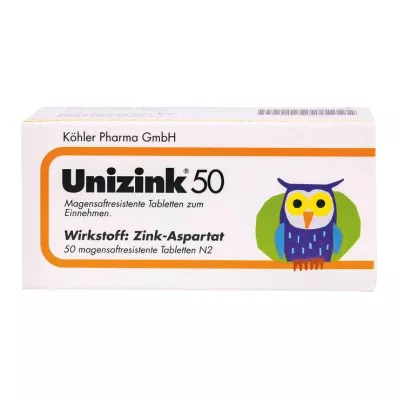 UNIZINK 50 comprimidos con recubrimiento entérico, 50 unidades