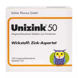UNIZINK 50 comprimidos con cubierta entérica, 100 unidades