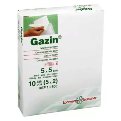 GAZIN Gasa comp.5x5 cm estéril 8x, 5X2 uds