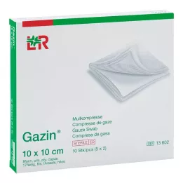 GAZIN Gasa comp.10x10 cm estéril 8x, 5X2 uds