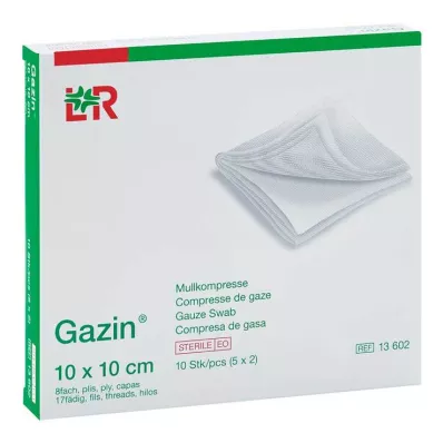 GAZIN Gasa comp.10x10 cm estéril 8x, 5X2 uds