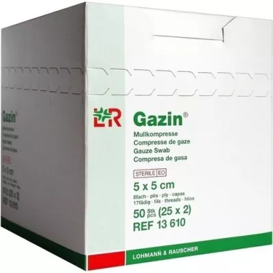 GAZIN Gasa comp.5x5 cm estéril 8x, 25X2 uds