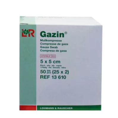 GAZIN Gasa comp.5x5 cm estéril 8x, 25X2 uds
